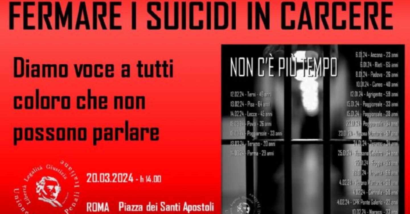 Penalisti in piazza per chiedere interventi contro i suicidi in cella